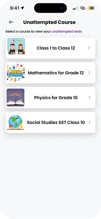 Main learning screen